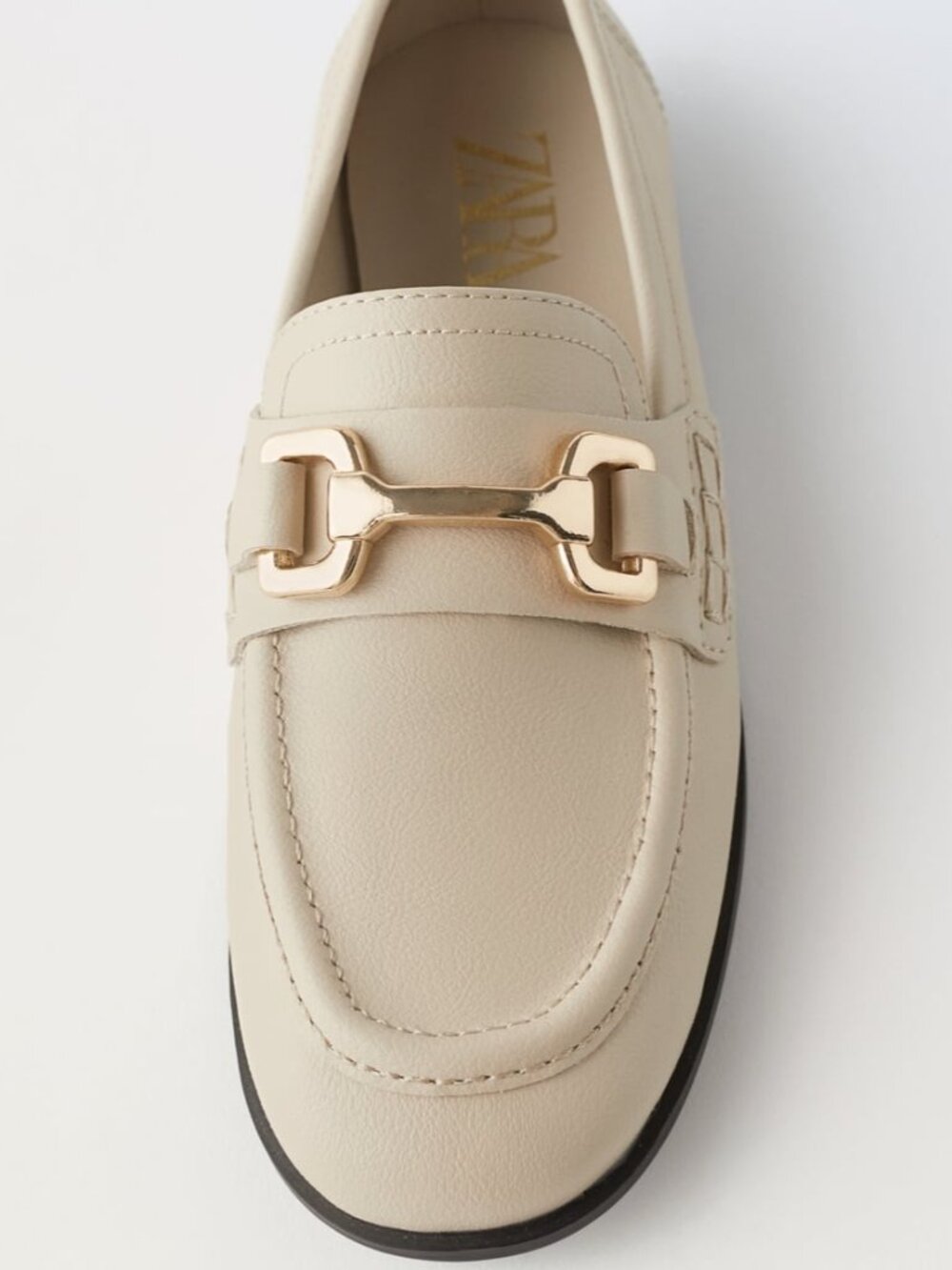 Zara little girl cream loafers with buckle size 1 - Picture 2 of 9
